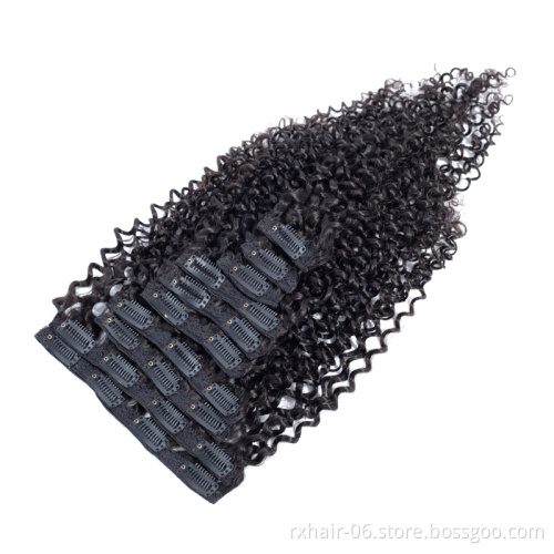 100% Kinky Curly Human Hair, Clip In Hair Extension For Black Women